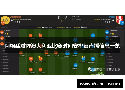 阿根廷对阵澳大利亚比赛时间安排及直播信息一览